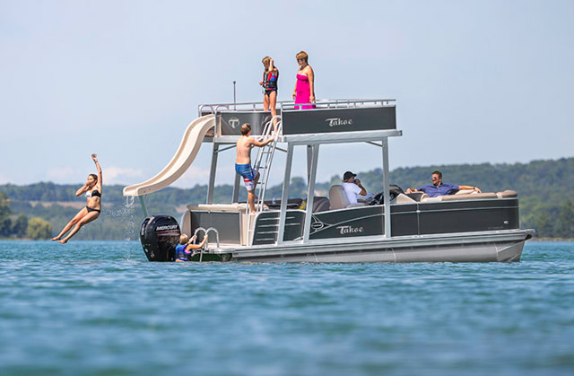 tahoe funship pontoon with slide